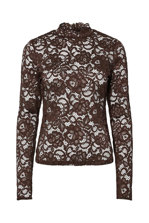 Y.A.S - Yaslacey Ls Lace Top - 5090995 Chocolate Brown