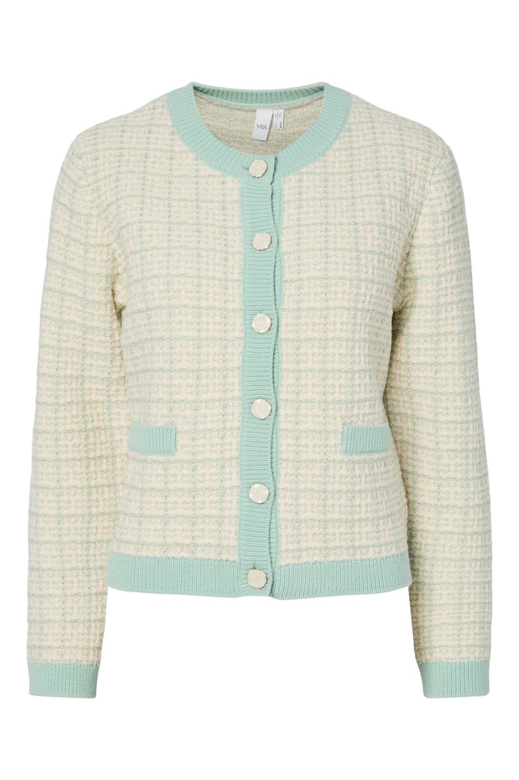 YAS - Yaslivia Ls Short Knit Cardigan - 4921804 Lichen Birch
