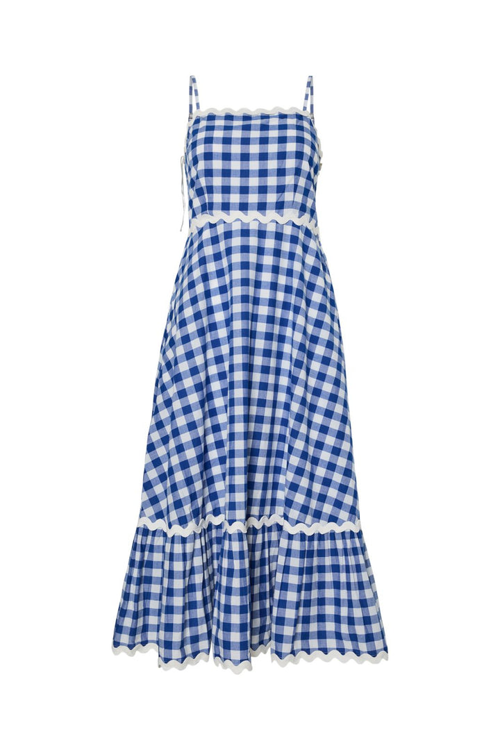 Förbeställning - Y.A.S - Yaslura Strap Long Dress - 4923296 Star White Blue Checks