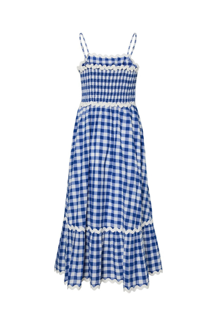Förbeställning - Y.A.S - Yaslura Strap Long Dress - 4923296 Star White Blue Checks