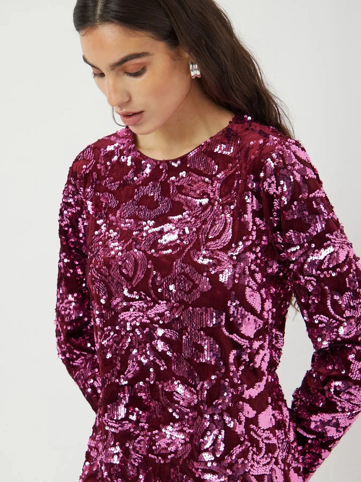 Y.A.S - Yasrococo Sl Sequin Dress - 4845831 Port Royale W Sequins Kjoler 