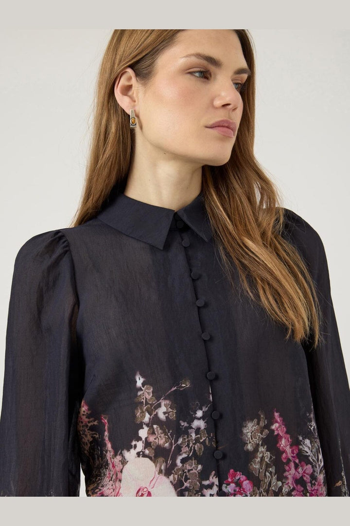 YAS - Yasromantica Ls Shirt - 5102363 Black Romantica Print