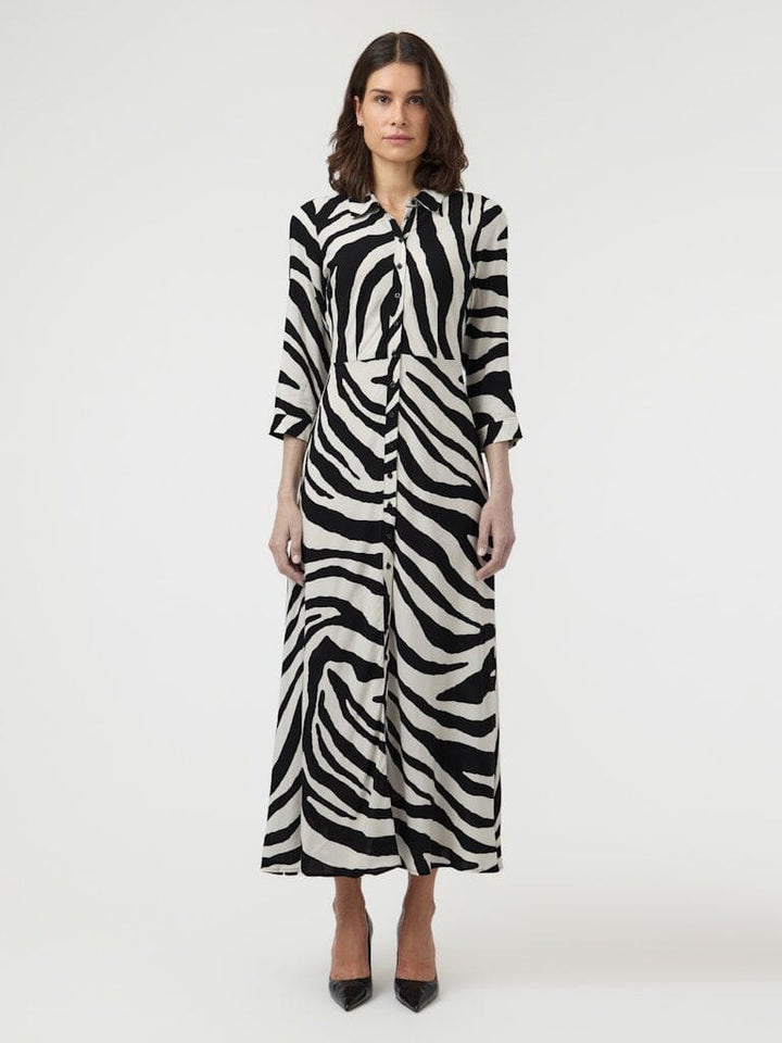 YAS - Yassavanna Long Shirt Dress - 4844009 Birch Zebra Print Kjoler 