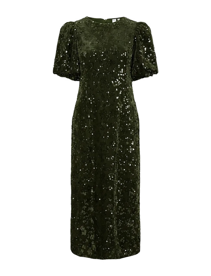 YAS - Yassofie 2/4 Sequin Midi Dress - 5117914 Chive Kjoler 