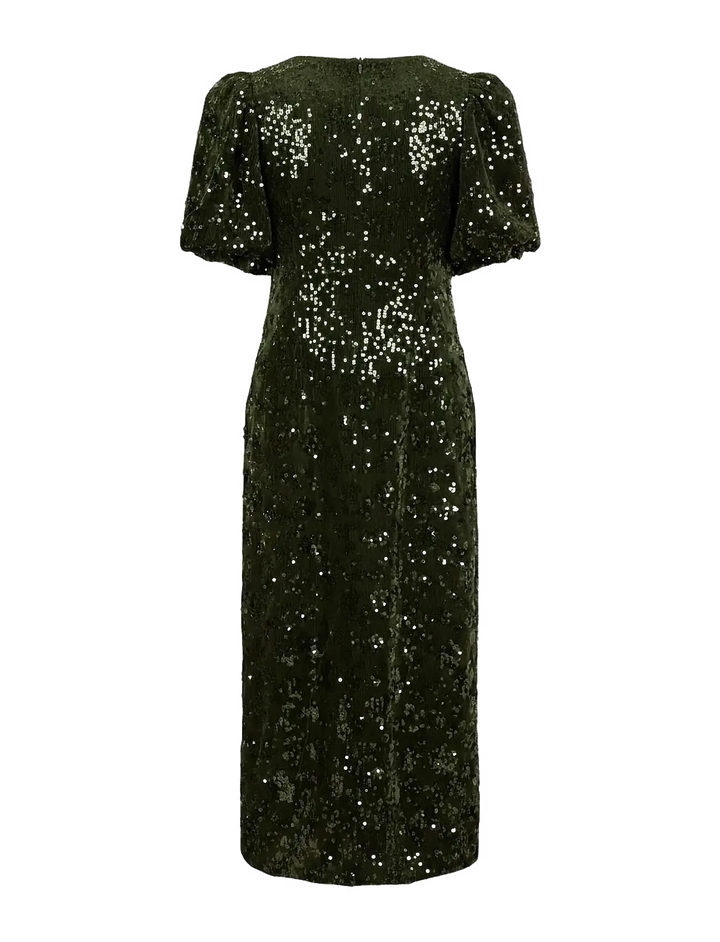 YAS - Yassofie 2/4 Sequin Midi Dress - 5117914 Chive Kjoler 