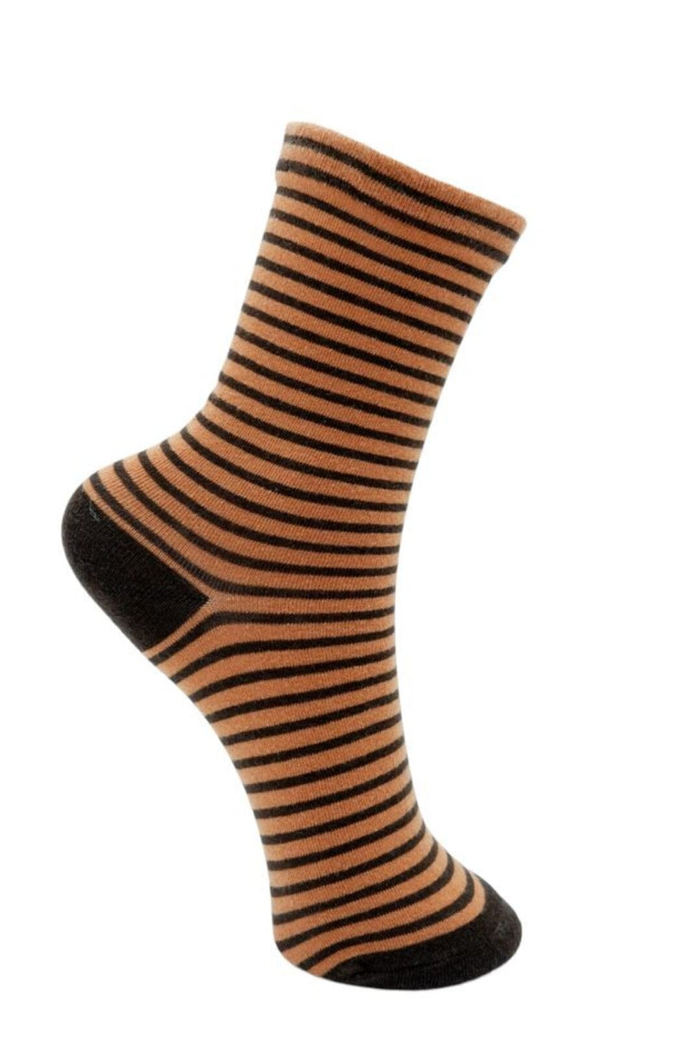 Black Colour - Bcalaska Striped Sock - Ginger Brown Strømper 