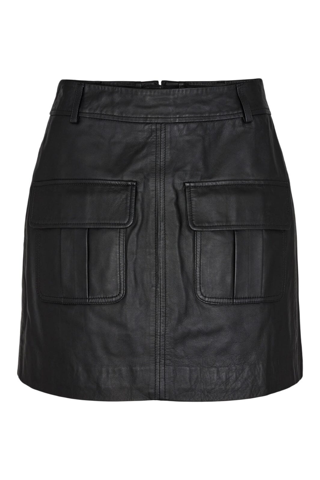 Forudbestilling - Co´couture - Phoebe Leather Pocket Skirt - 96 Black (April) Nederdele 