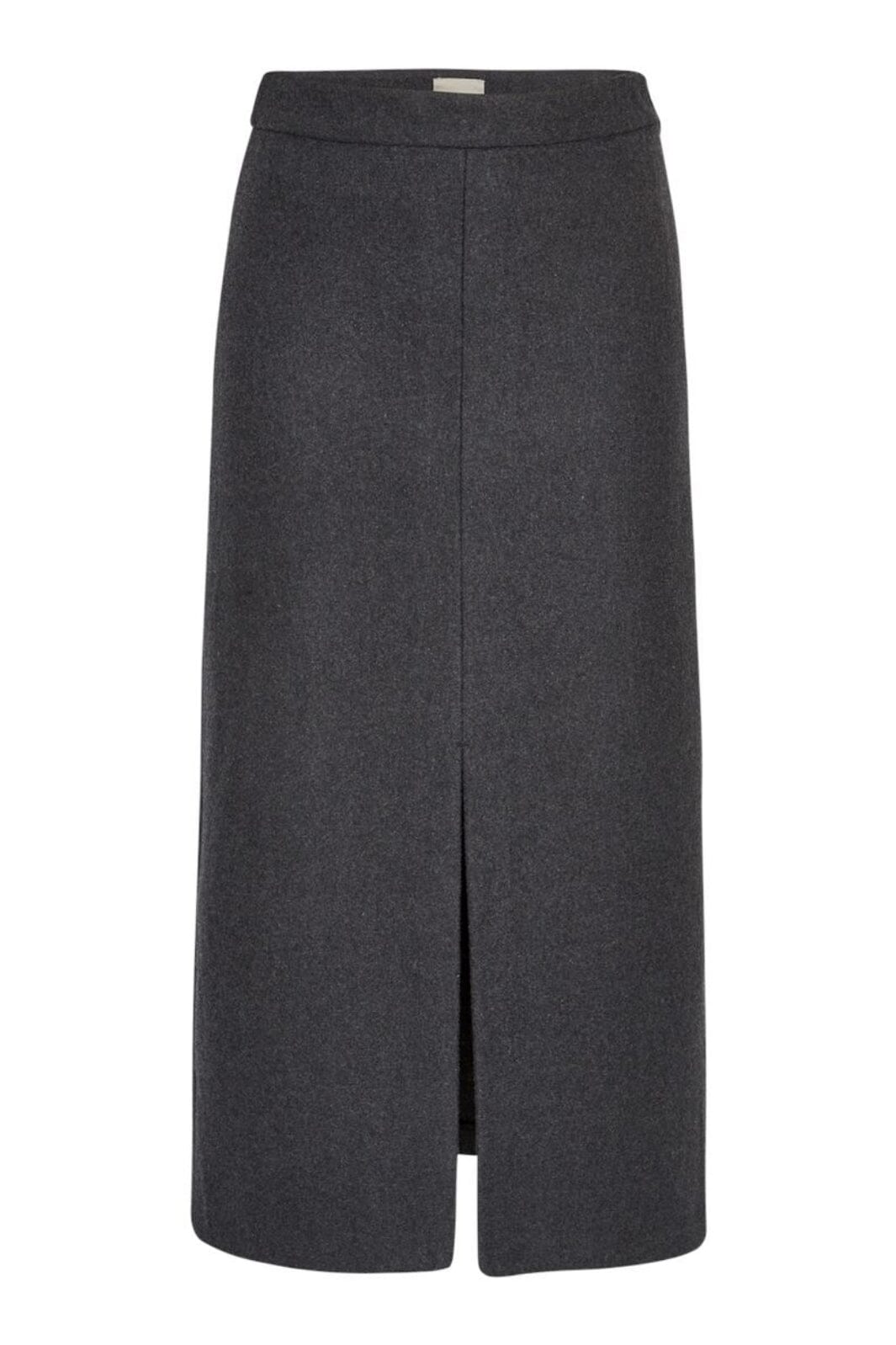 Moss Copenhagen - Chisabelle Skirt Wool Mini Skirt - Anthracite Mel Nederdele 