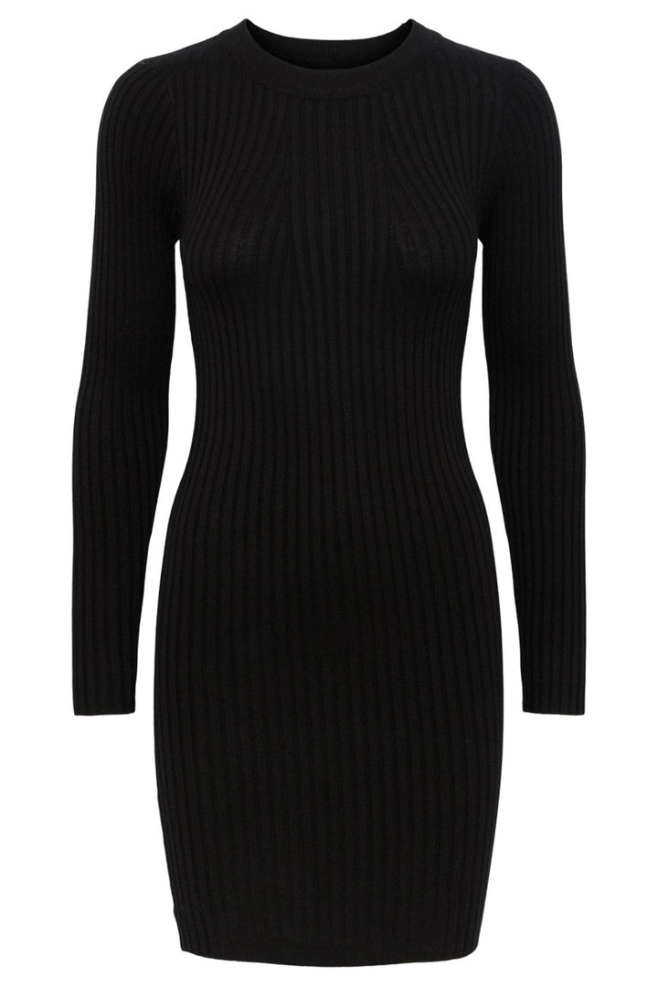 Pieces - PcCrista LS O-Neck Knit Dress - Black Kjoler 