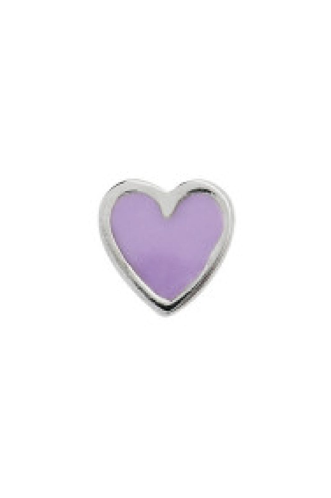 Stine A - Petit Love Heart Purple Sorbet Enamel Silver - 1181-00-Purple Sorbet Øreringe 