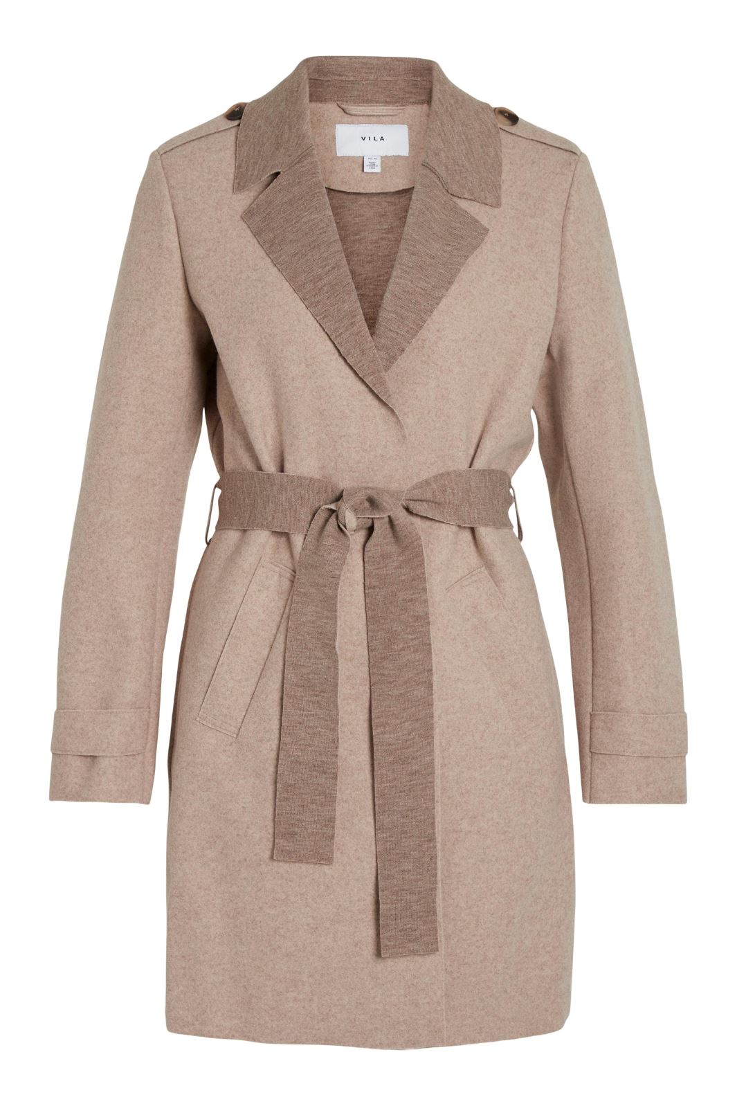 Vila - Vijuice Ls Coat - Brown Lentil Frakker 